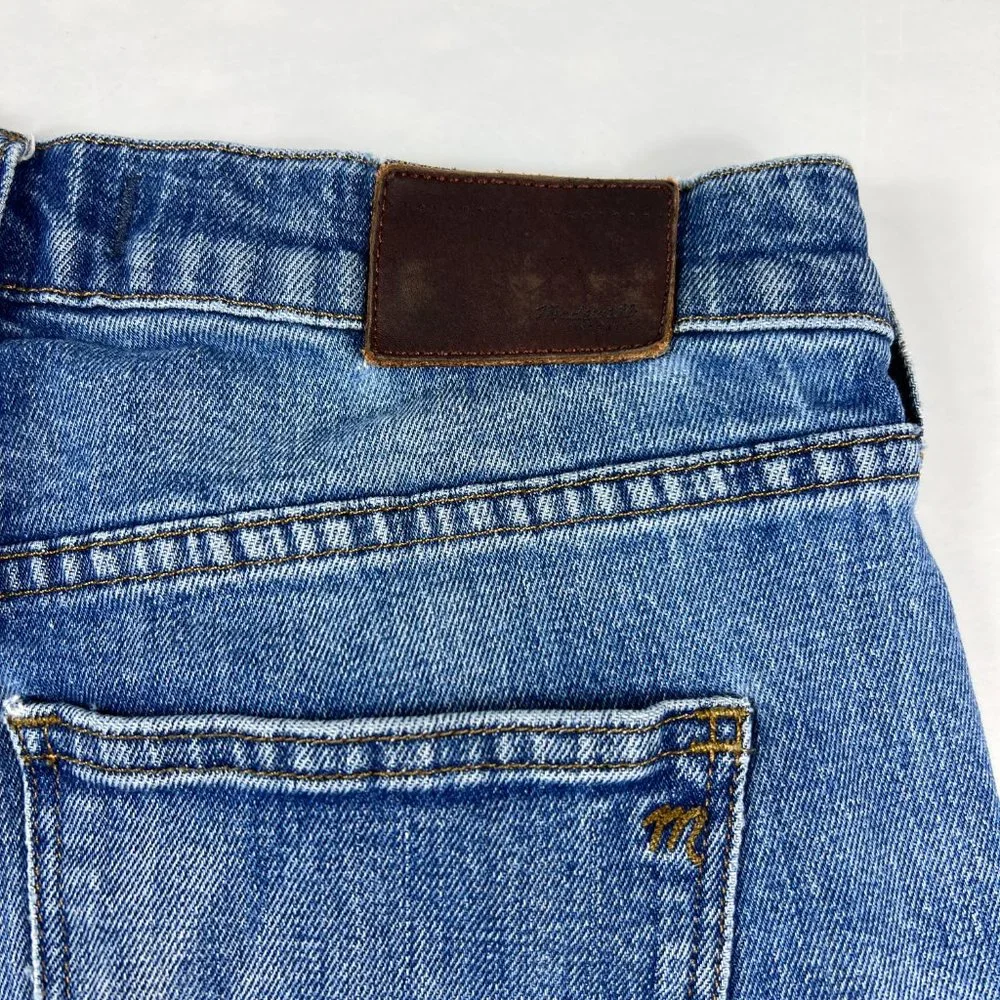 Madewell Jean Shorts Women's 24 Slim Boy Blue Fade Whiskers Cut Off Denim Jorts